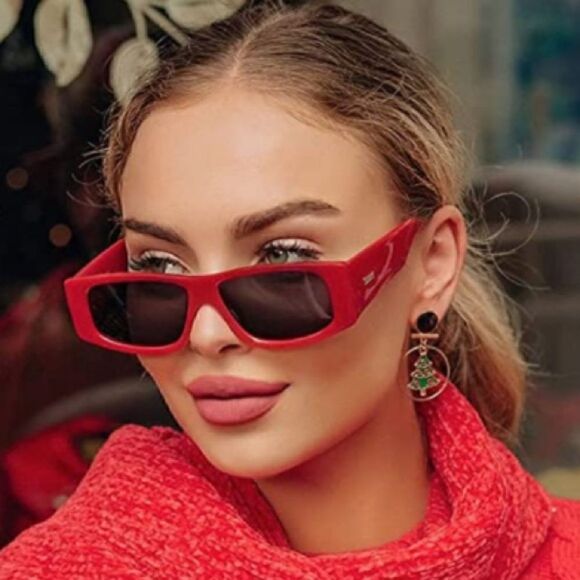 Retro Vintage Rectangular Sunglasses  - Picture 1 of 7